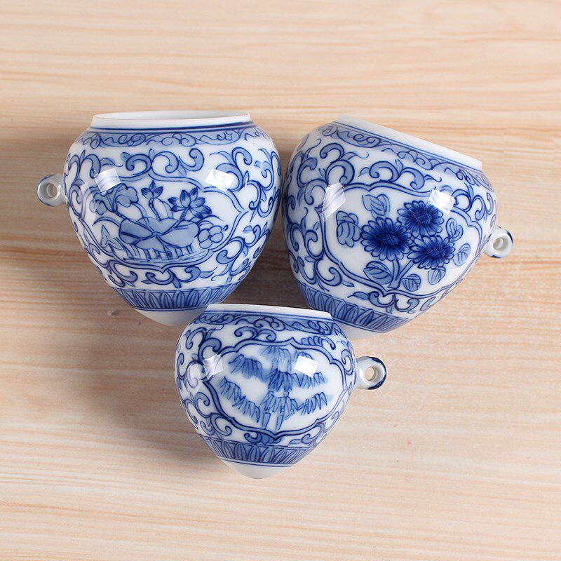 华胜堂 景德镇手绘青花开窗梅兰竹菊 画眉罐广笼杯鸟食罐鸟笼配件