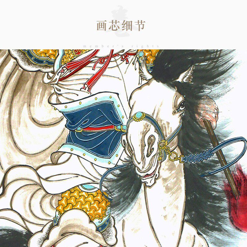 赵云赵子龙人物画像挂图 三国人物五虎上将装饰画 丝绸卷轴画挂画