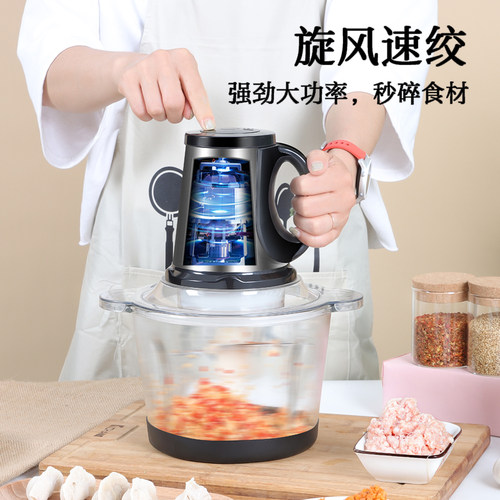 绞肉机家用电动小型多功能打肉馅蒜泥器碎菜搅拌辅食料理机不锈钢