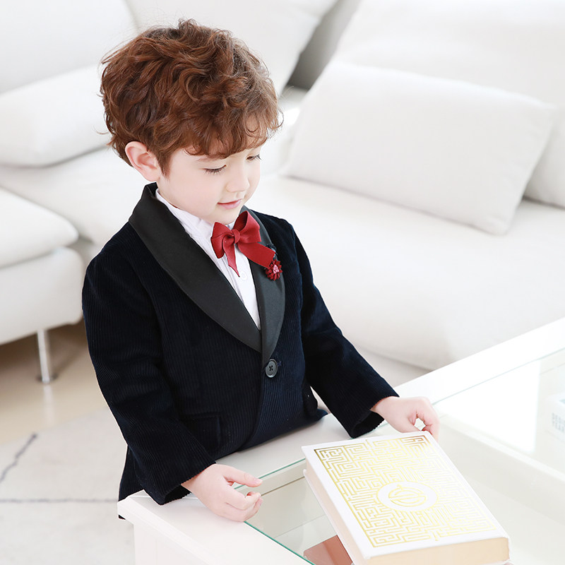 男童礼服儿童西装套装花童钢琴演出服洋气英伦风周岁小男孩西服冬