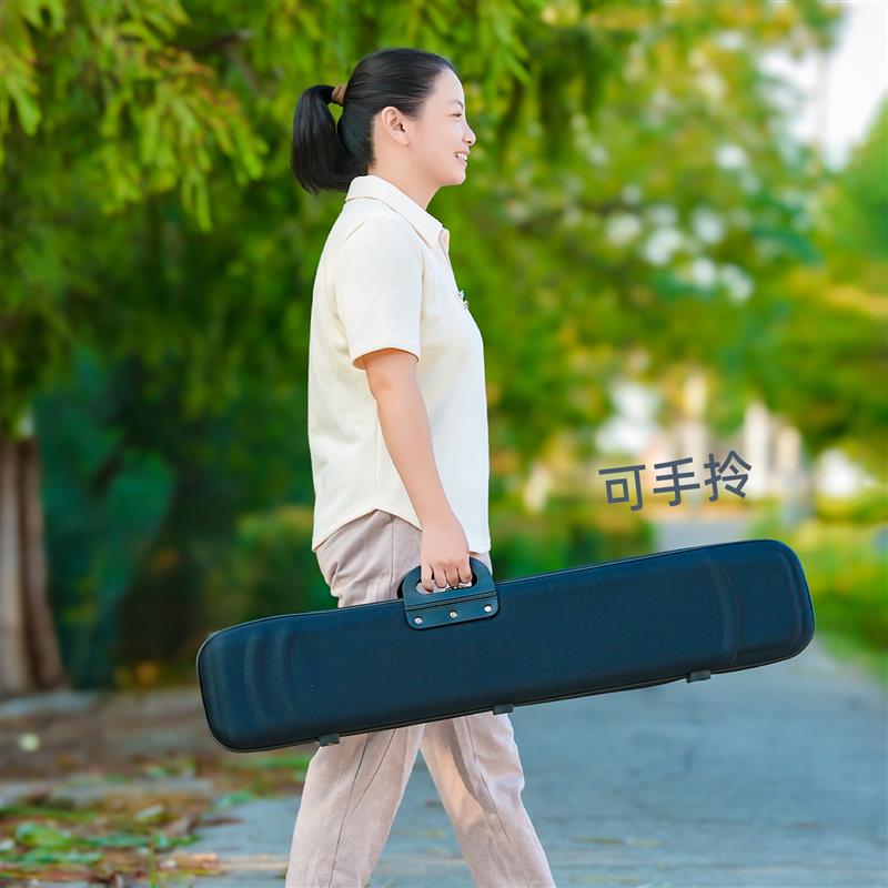 吴越牌二胡盒圆头二胡硬盒琴盒软提手舒适精致做工黑色可背可提