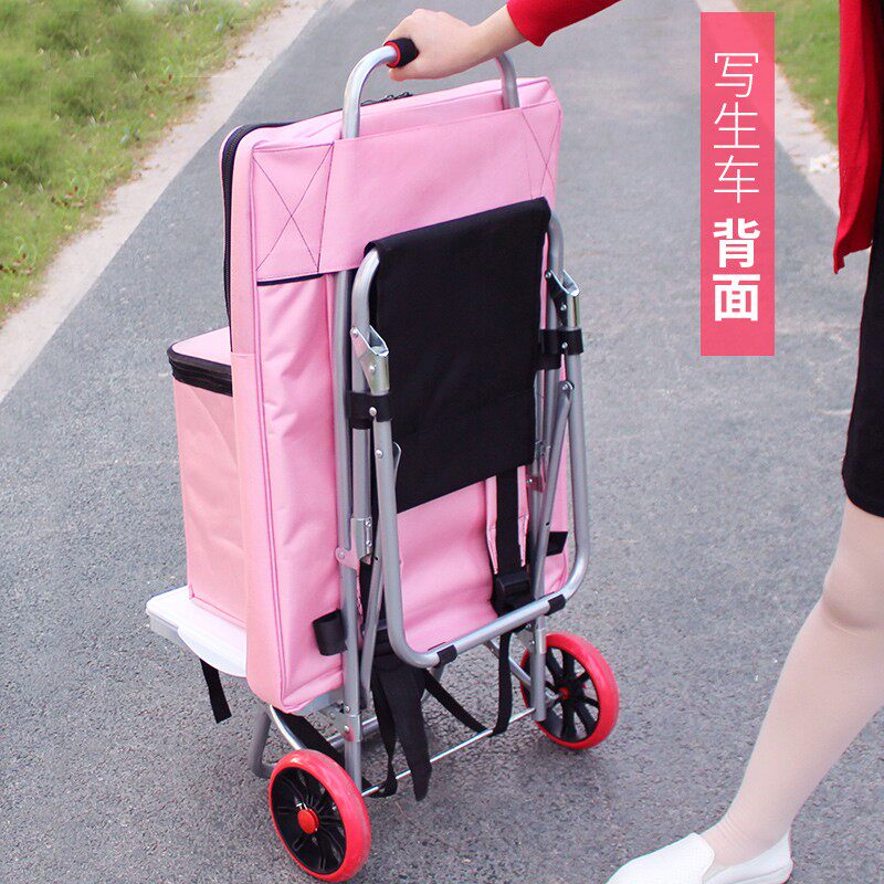 多索多西写生车 多功能画架车拉杆美术推车折叠爬楼梯小拉车美术