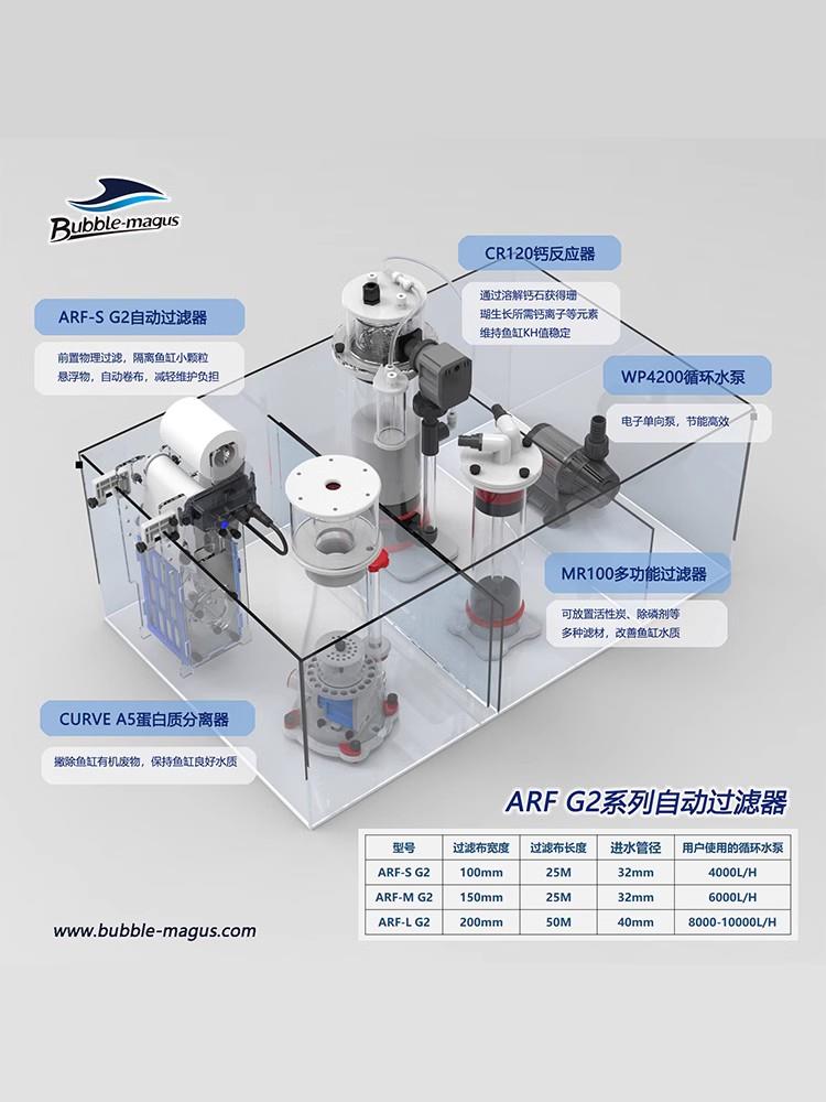 BM-ARF-S/M/L自动过滤器清洁机鱼缸卷纸机自动换布干湿分离器海水
