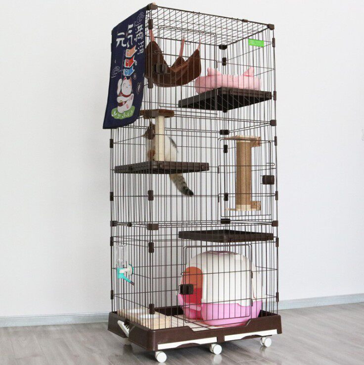 宠物家用猫笼室内小号繁育笼带厕所双三层猫别墅多层豪华加宽大号