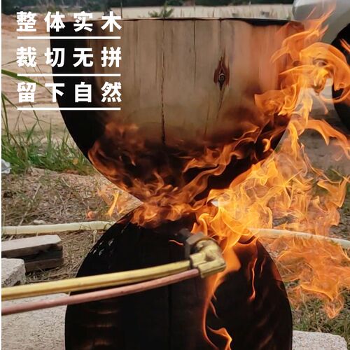 北欧侘寂黑色火烧碳化原木墩子创意边几民宿酒店根雕坐凳柱子摆件