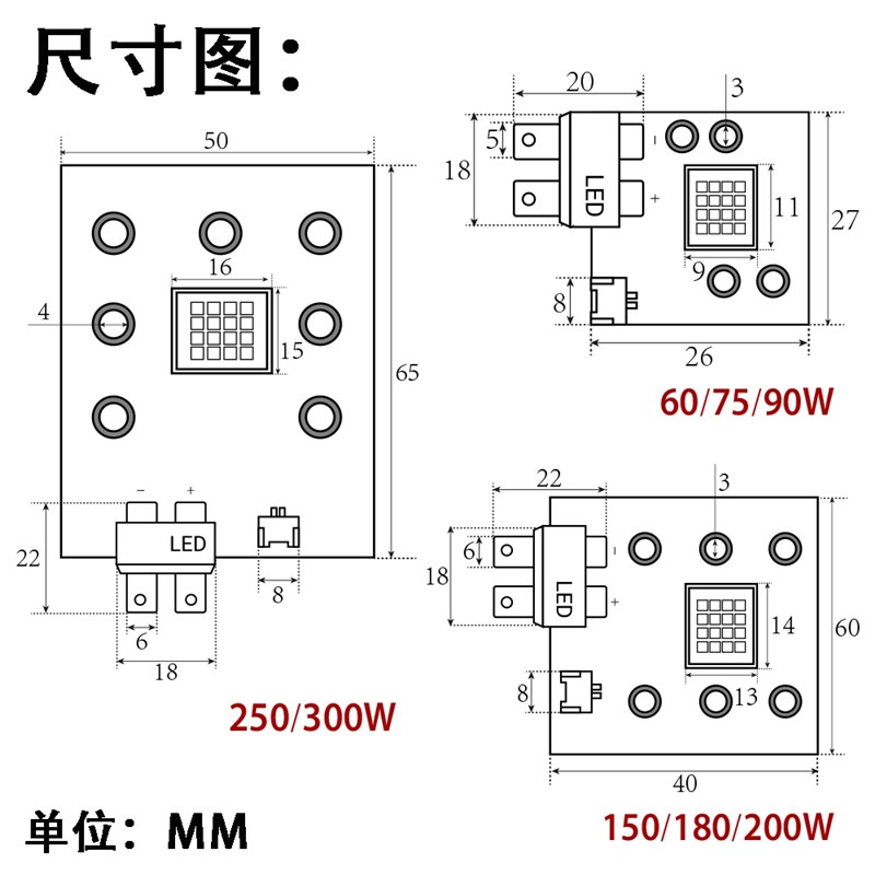LED追光灯60W75W90W150W180W200W250W300W摇头灯光速灯图案灯灯珠