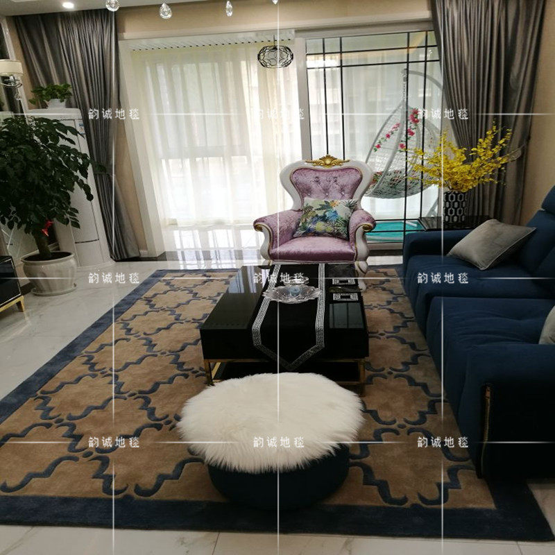 欧式美式简约手工加厚客厅茶几沙发卧室床边床尾书房满铺地毯定制