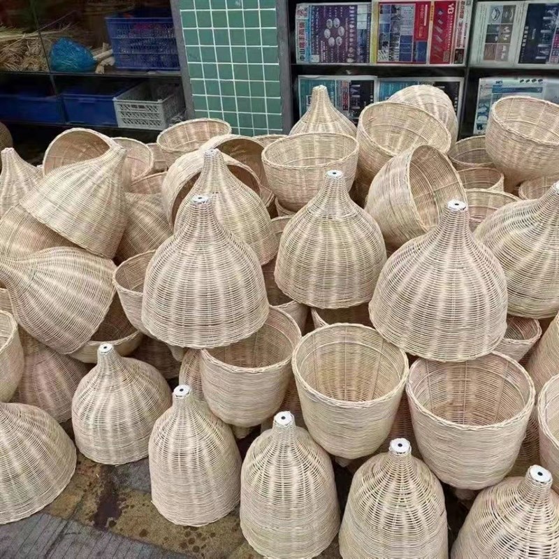 藤编吊灯婚庆道具小号森系庭院竹编藤艺酒杯灯笼户外婚礼布置橱窗