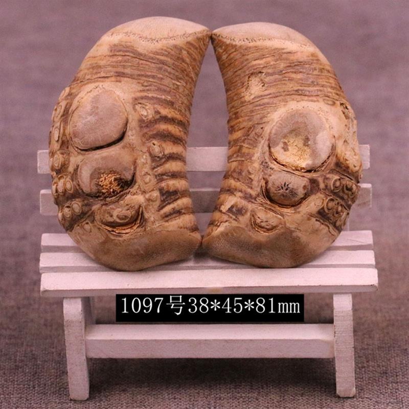 竹根雕精品带竹钉实心竹根阴阳圣杯圣卦纯手工打磨制作