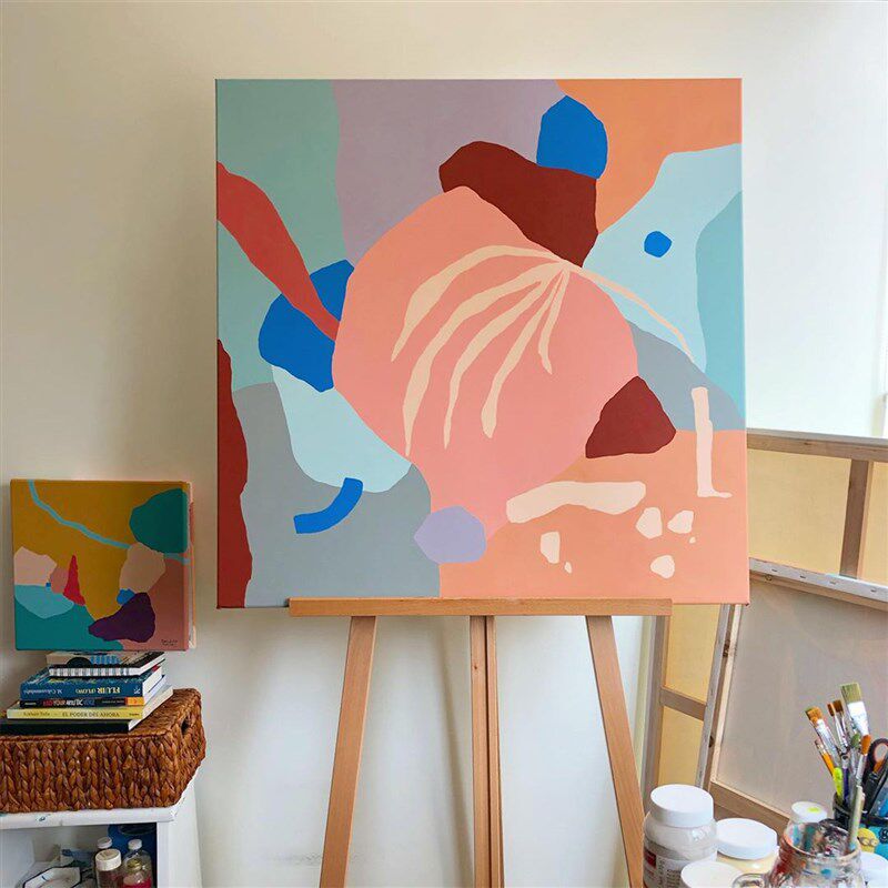 懒作 创意抽象装饰画现代客厅背景墙彩色壁画工伞室术众艺小挂画