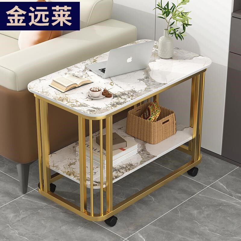 边欧可移动小桌几岩板沙发边几北柜角几客厅边桌长方形阳台小茶子