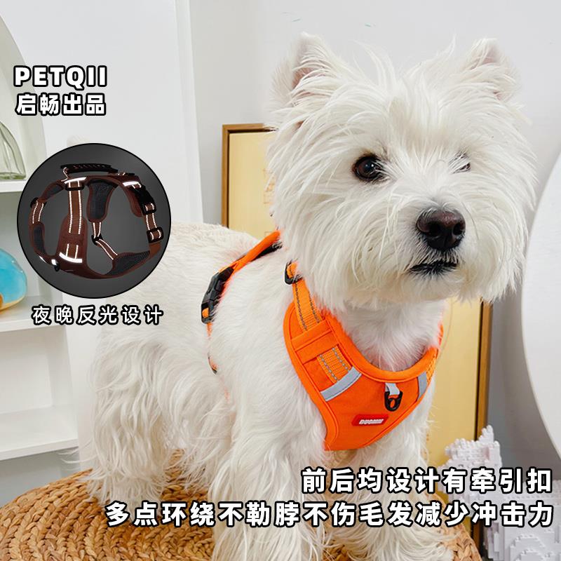 狗狗胸背带牵引绳遛狗外出神器小狗牵狗绳狗链宠物猫咪背心式比熊