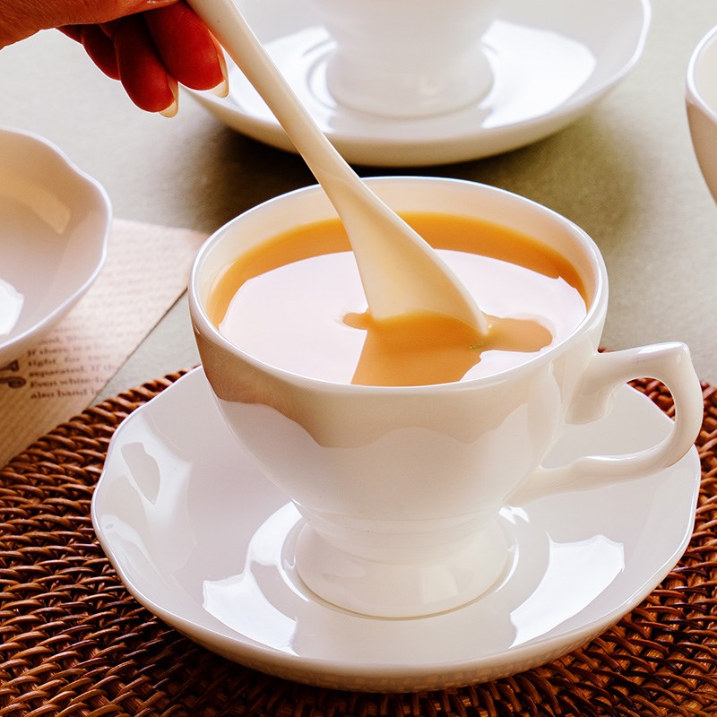 白色骨瓷英式挂耳咖啡杯套装陶瓷茶具牛奶杯子下午茶红茶待客家用