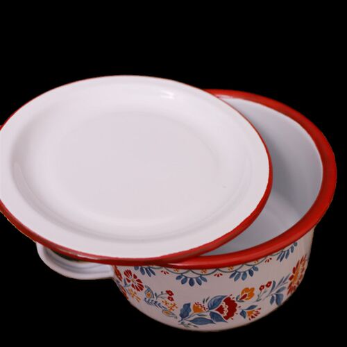 加厚搪瓷泡面杯带盖学生宿舍方便面碗老式快餐杯饭缸怀旧打饭碗盒