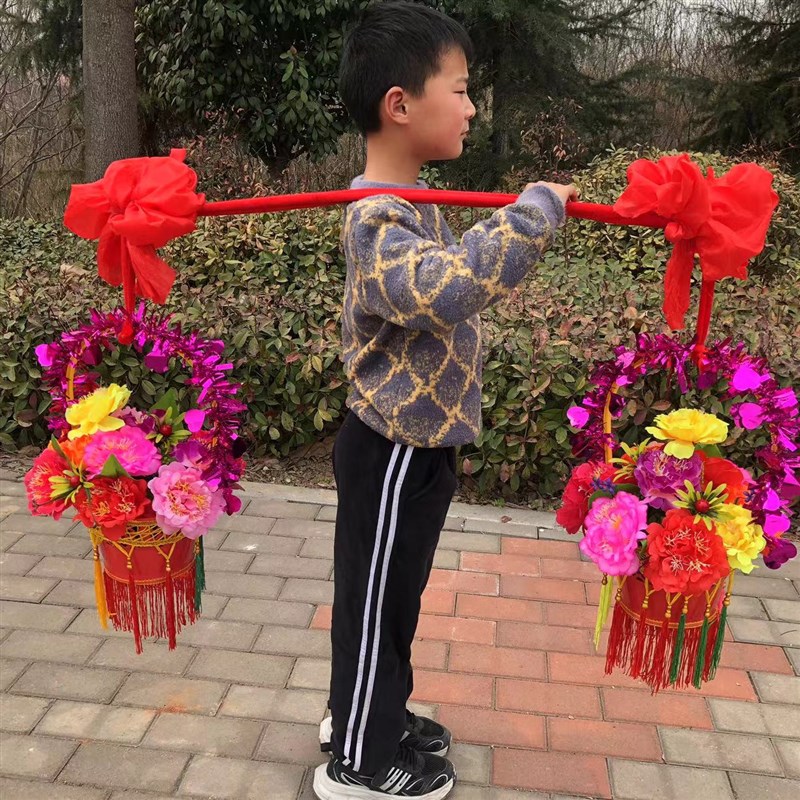 儿童舞蹈花篮幼儿园跳舞花篮秧歌花篮戏剧戏曲舞台表演花篮花挑
