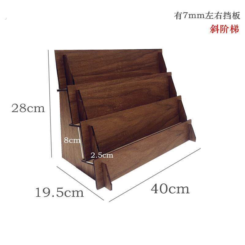 。实木阶梯形展示架多层直播展示台打火机唐卡项链耳环饰品收纳陈