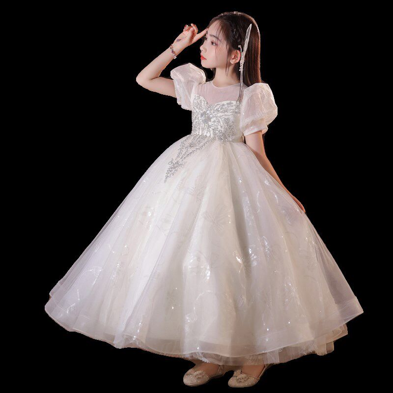 女童礼服夏季轻奢小众高端生日公主裙花童婚礼女孩钢琴儿童演出服
