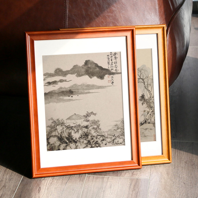 欧式实木挂墙画框国画书法装裱海报相框4K素描a38开拼图裱框架A4
