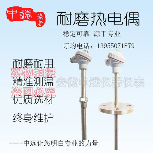 热电偶K/J/T/S/E型WRN-130双支热电阻耐高温铂铑耐磨刚玉管温度计