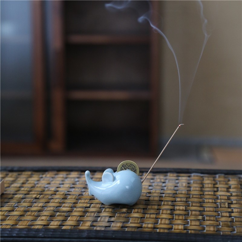 稀雀 汝窑茶宠有钱鼠摆件家用开片可养裂纹茶具精品茶宠