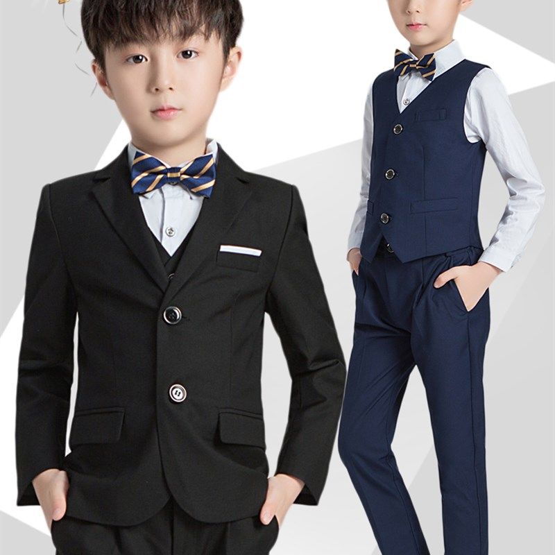 儿童礼服套装花童婚礼西装男童英伦西服男孩外套中大童钢琴演出服