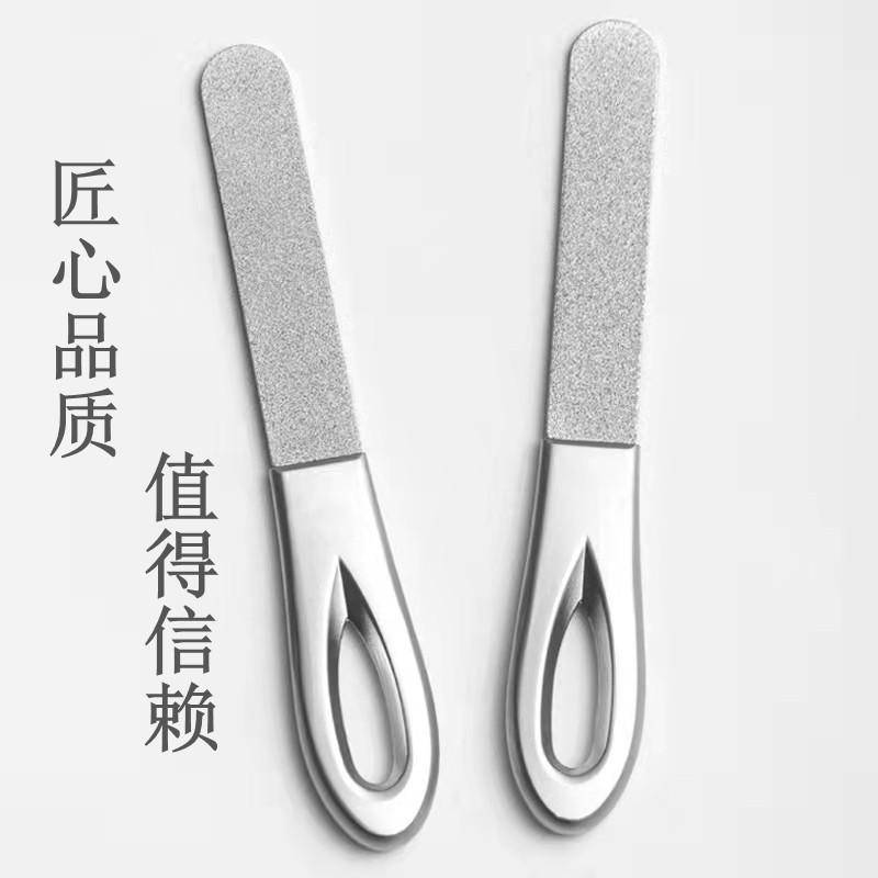 新款双面不锈钢镀砂指甲锉超细磨砂抛光打磨条平板锉美甲修脚工具