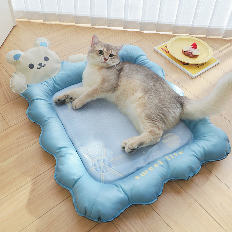 猫窝夏季猫冰垫四季通用猫凉席降温凉垫睡垫夏天睡觉猫床宠物冰垫