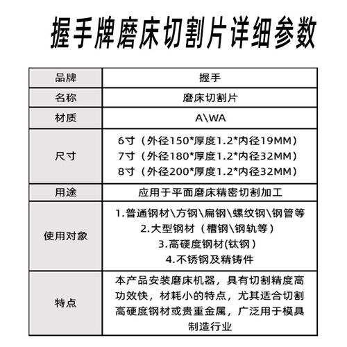 握手牌切割片磨床小平面7寸8寸手摇砂轮片带网切割钢片超薄型200