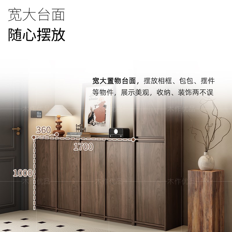 中古风实木鞋柜家用门口玄关柜法式复古入户门厅室内储物柜收纳柜