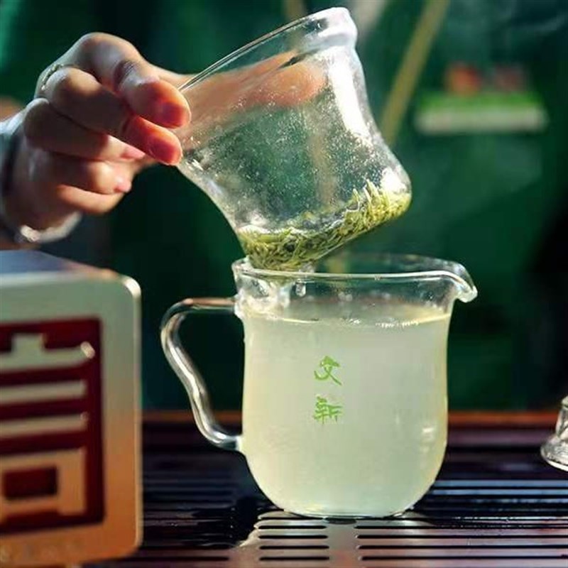 文新玻璃制压嘴套杯茶水分离