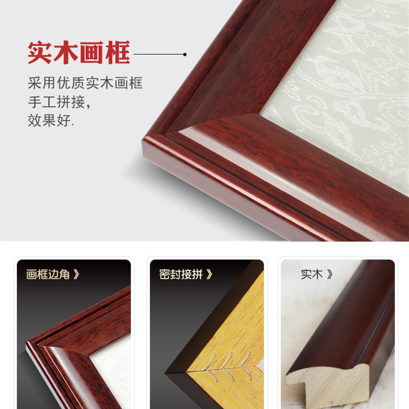 国画手绘紫藤花鸟画客厅沙发三联壁画玄关竖幅装饰挂画新中式画框