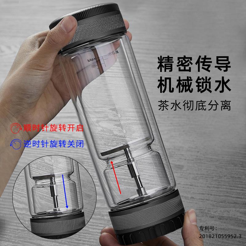 茶之恋新款茶水分离泡茶水杯男专用高档送礼茶杯双层高级玻璃杯子