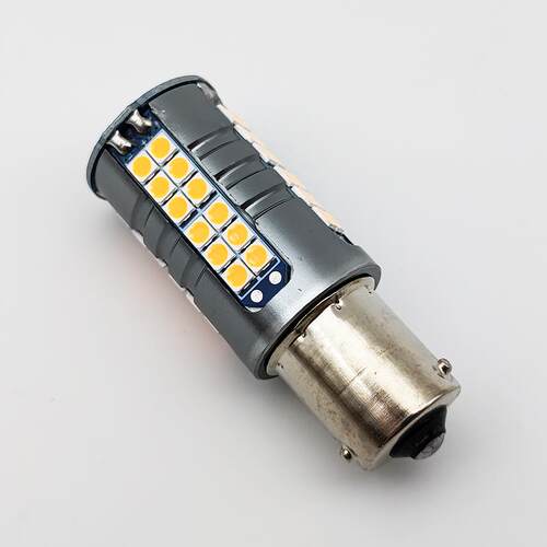 汽车防频闪LED转向灯超高亮解码1156/PY21W双闪灯改装LED黄色12V