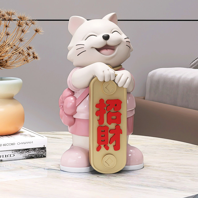 可爱招财猫摆件客厅电视柜酒柜玄关家居装饰品店铺前台开业礼物