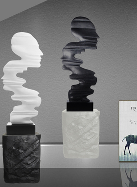 北欧创意思想转动艺术雕塑落地灯家居展厅橱窗艺术品大型落地摆件