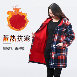 冬天保暖成人罩衣加厚女工作服加绒外套家用长袖围裙防污厨房护衣