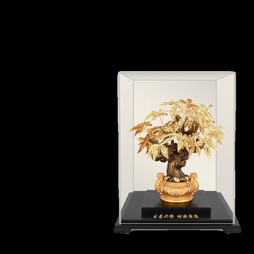 威弗列德金箔发财树摆件家居客厅电视柜装饰开业乔迁创意礼品