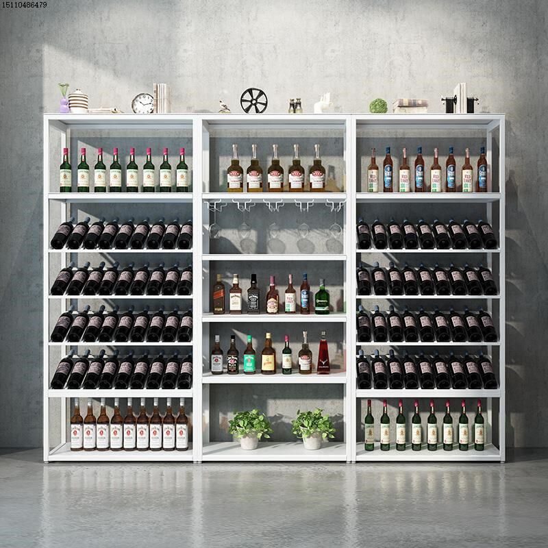 红酒柜子家用酒架酒吧落地酒柜葡萄酒红酒收纳展示架置物架酒杯架