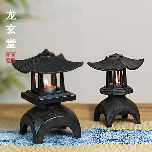 日式铸铁香塔仿古宫灯雪见灯烛台禅意建筑长安灯茶室民宿空间摆件