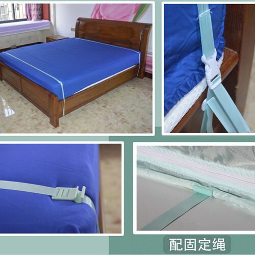 富俪姿蚊帐家用方便拆洗1.5米三开门拉链四方顶坐床式回形无底1.2