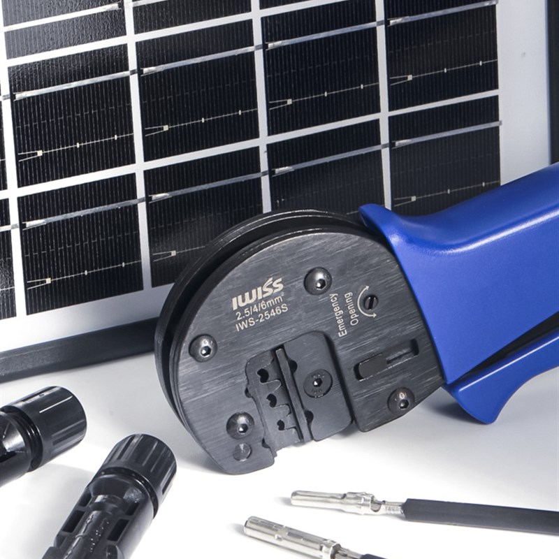 IWISS太阳能光伏压线钳扳手MC4端子连接器压接钳套装A2546B工具包