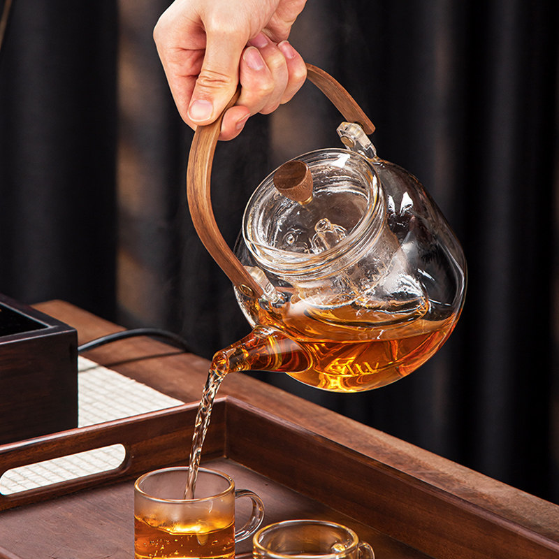 煮茶壶煮茶器白茶烧水壶玻璃茶具泡茶专用套装电陶炉煮茶炉蒸茶