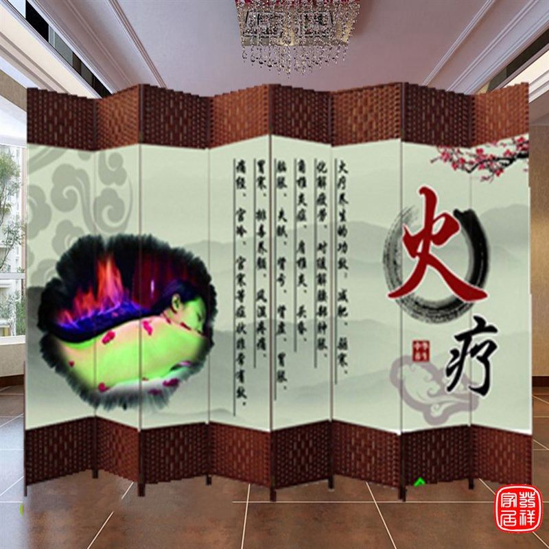 屏风隔断客厅美容院推拉折叠移动布艺折屏养生馆隔断简易装饰门帘