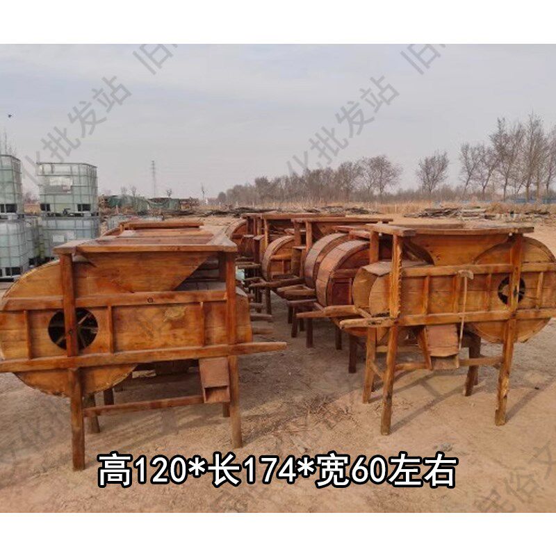民俗老物件谷风车复古怀旧纪念品收藏展览装饰道具摆件老风车影视