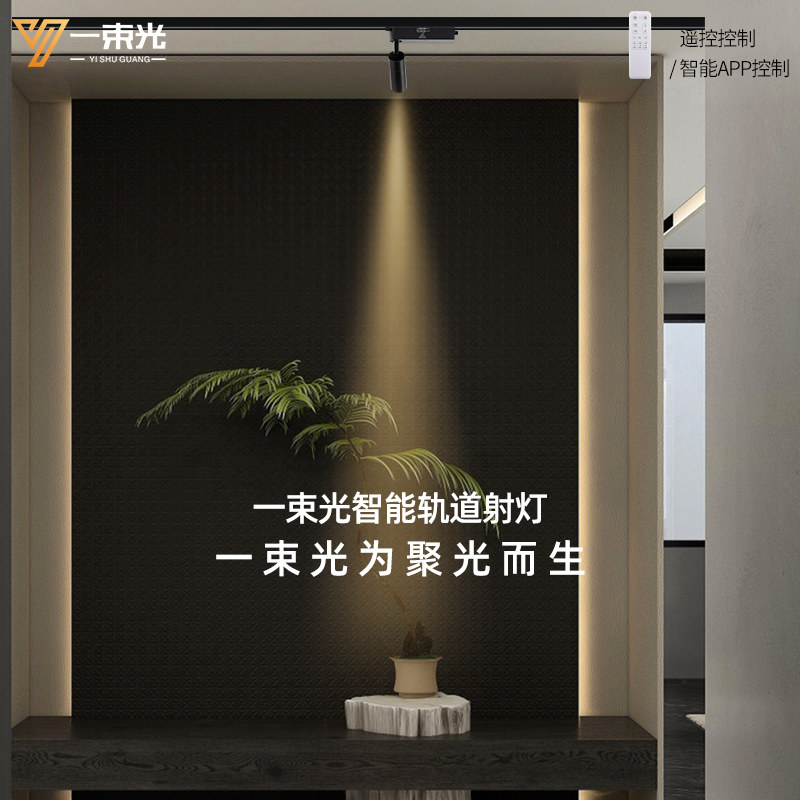 一束光聚光射灯智能轨道灯客厅茶室艺术饰品博物馆氛围餐饮吸顶灯