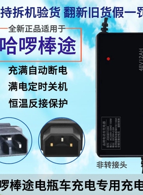 适用哈啰棒途电动车电瓶48V12A2HA060V20A充72V20AH自动断电H电器