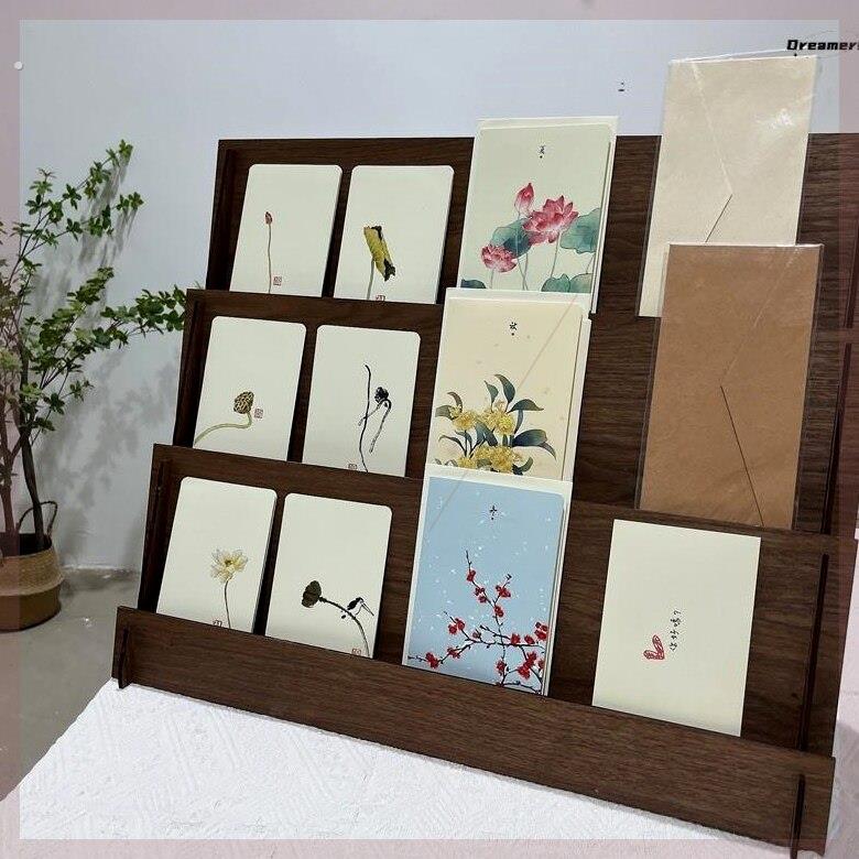 实木阶梯形展示架多层直播展示台打火机唐卡项炼耳环饰品收纳陈