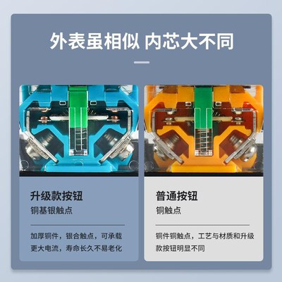 LA8按钮开关按压式BNZS自覆位自锁电源启动停止圆形点动圆形平钮