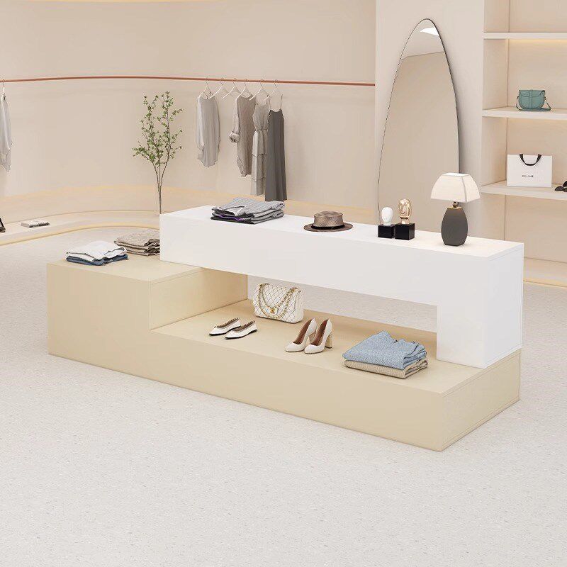服装店中岛展示台商场展厅中间摆台化妆品鞋包流水桌陈列柜女装店