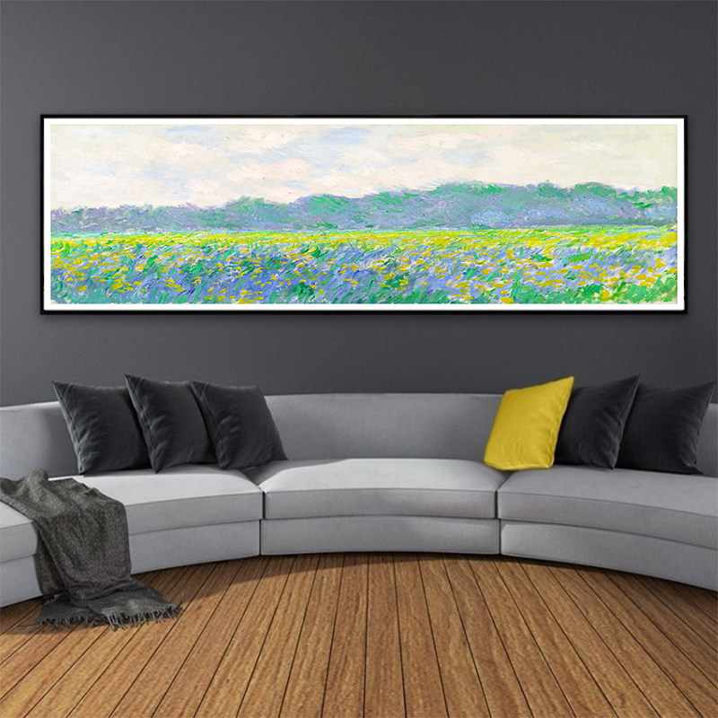 莫奈客厅装饰画田园风景花卉印象油画酒店卧室床头沙发背景墙挂画